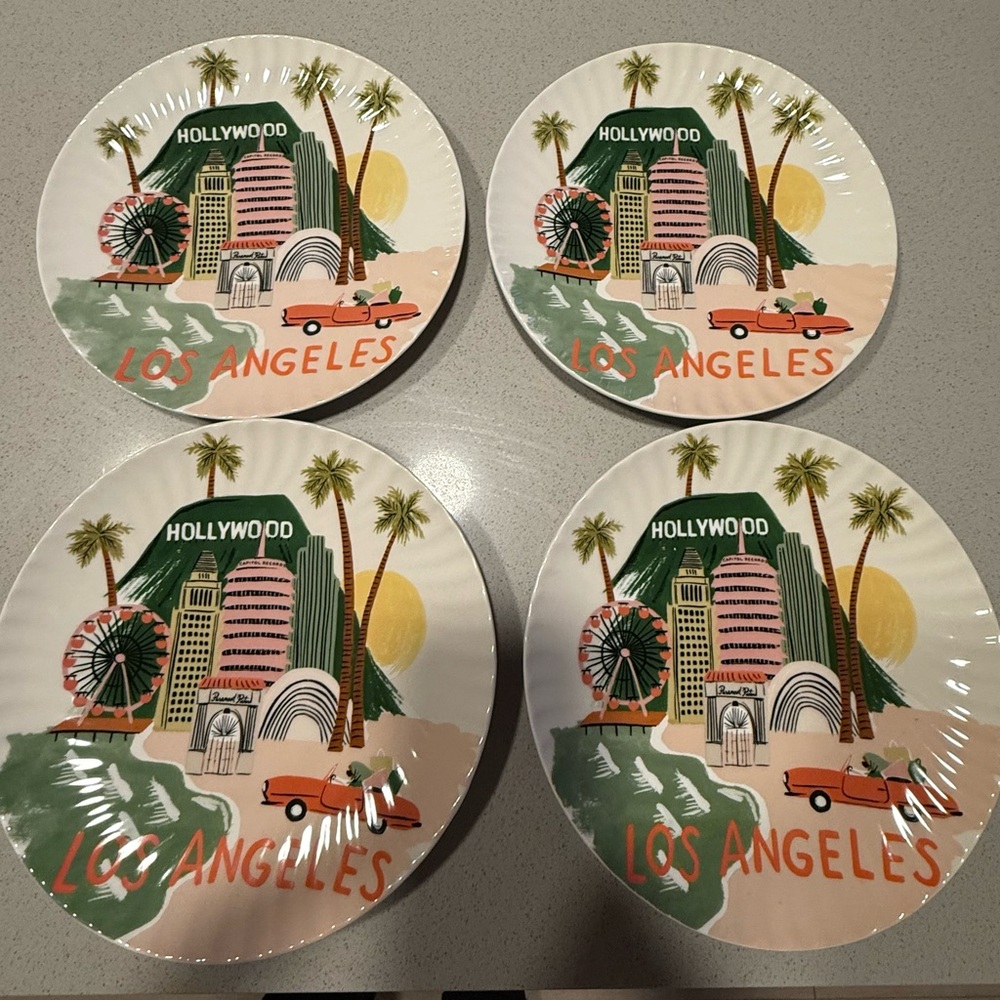 Rifle Paper Co X Anthropologie Los Angeles Plates (Set of 4) - Picture 2 of 4